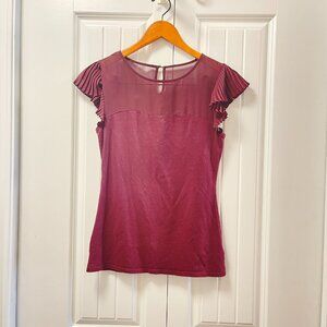 EXPRESS Sheer Panel Sweetheart Top – Size S